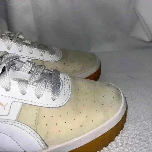 Puma Cali Exotic White And Cream Sneakers 369653-01 Women's Size 8 Great Condt. - Picture 8 of 11